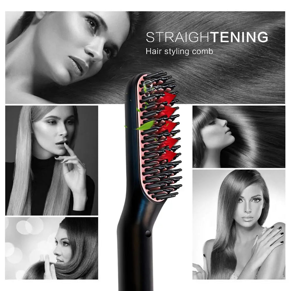StyleTrio™ - 3 In 1 Multifunctional Hair Comb Brush Beard Straightener