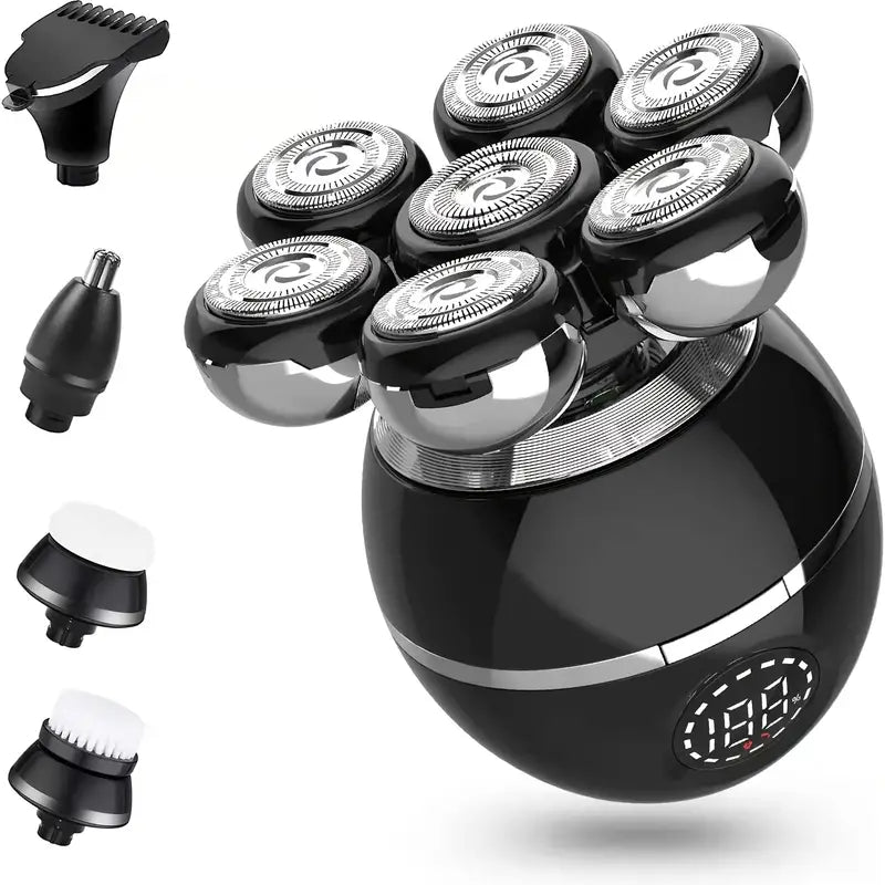 7D 5-in-1 Electric Head Shaver for Men, Rechargeable